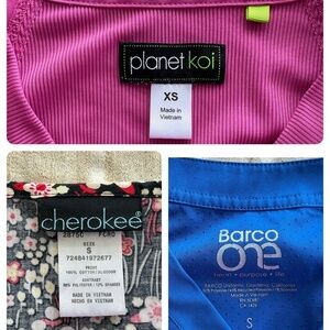 **SOLD** Bundle of 3 scrub tops - Planet Koi, Cherokee, & Barco One